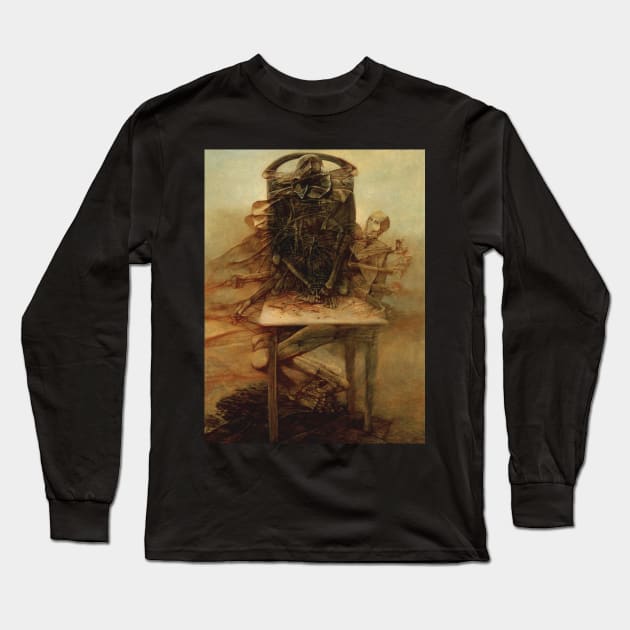 zdzislaw beksinski  - El tétrico universo pictórico de Zdzisław Beksiński Long Sleeve T-Shirt by QualityArtFirst